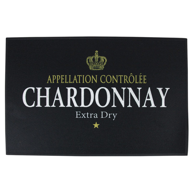 Deurmat Wijn Chardonnay Zwart 75x50cm Mars & More